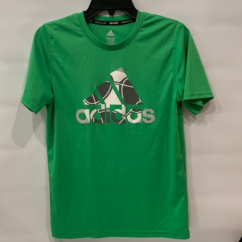 Adidas Climalite t-shirt, youth large YL 14/16, green